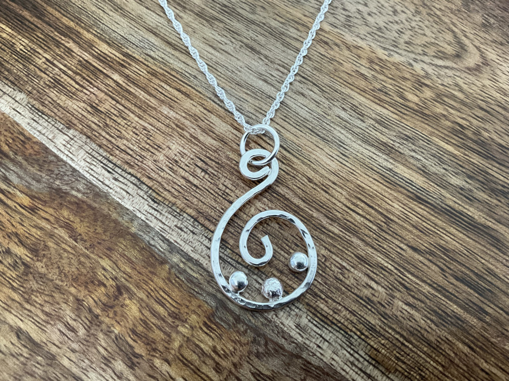 Spiral & Ball Pendant and Chain